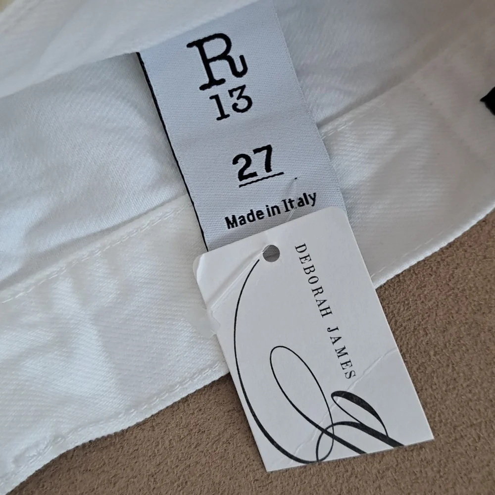 R13 White Denim Crossover Shorts NWT in Nico sz27 - Picture 7 of 14